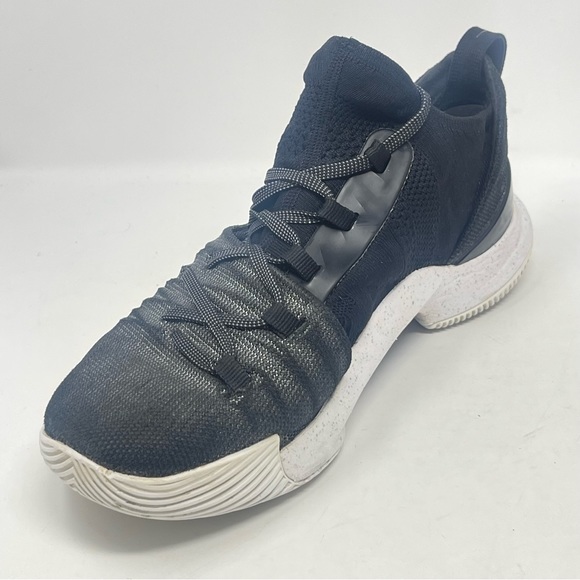 Under Armour Curry 5 Shoes Mens 8 Black White Silver Sneakers 3020657-101 - Picture 7 of 13